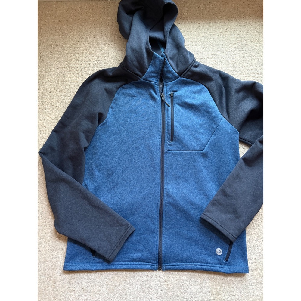 L.L. Bean Full Zip Hoodie Mens M Blue Navy Colorblock Gorpcore Adventurecore